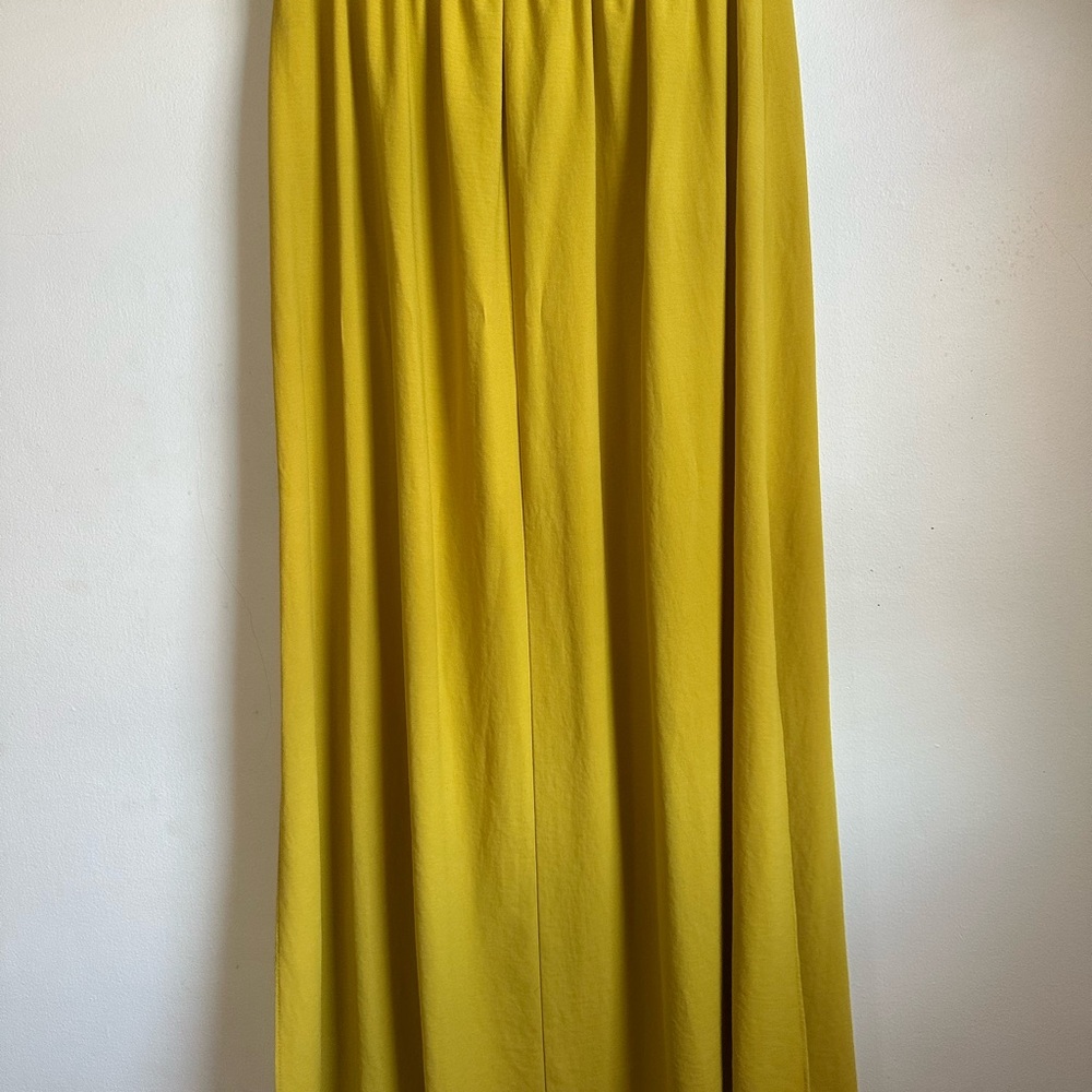 Yellow Maxi Skirt with Drawstring Waist - Picture 2 of 4